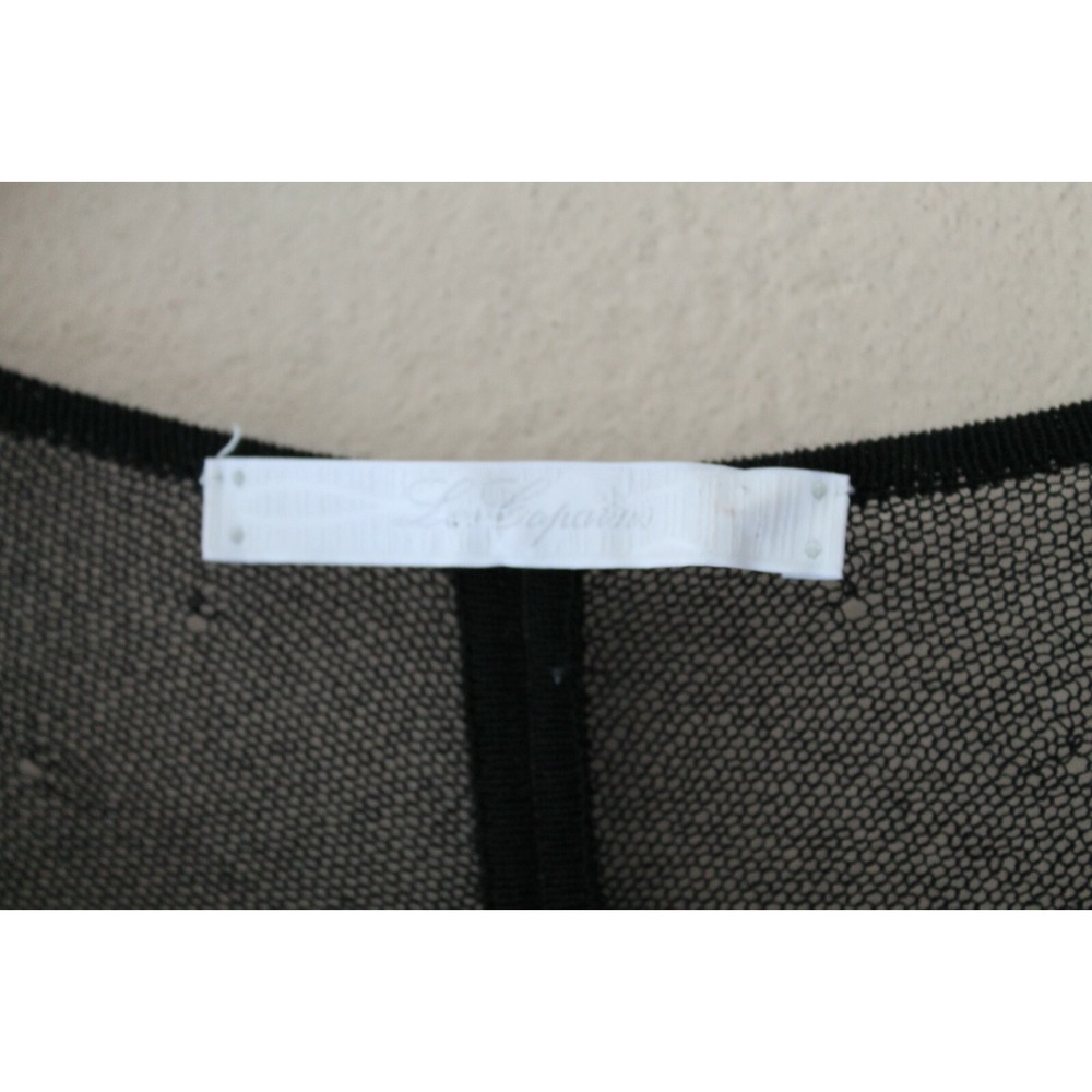Les Copains‎ Womens Black Scoop Neck Ruffle Button Down Sweater sz S YJ01 - Picture 3 of 6